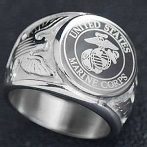 New USMC United States Marine Corps Steel ring Size 8 to 13